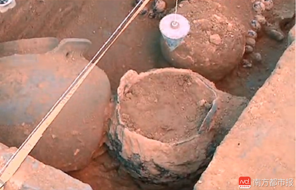 Bronze cauldron found in tombs
